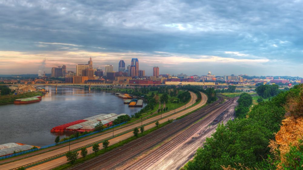 9393285 – cityscape panorama of st. paul minnesota in hdr.